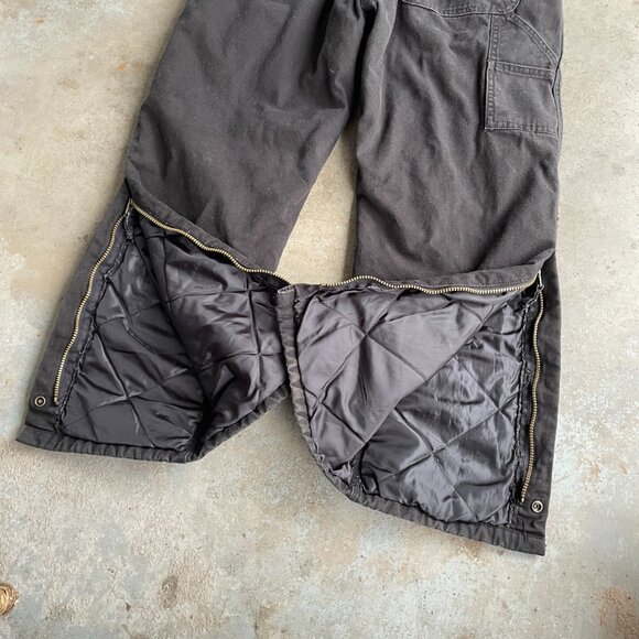 Key Bib Overalls Insulated Black Canvas Men’s Size 34x27 - Picture 5 of 8